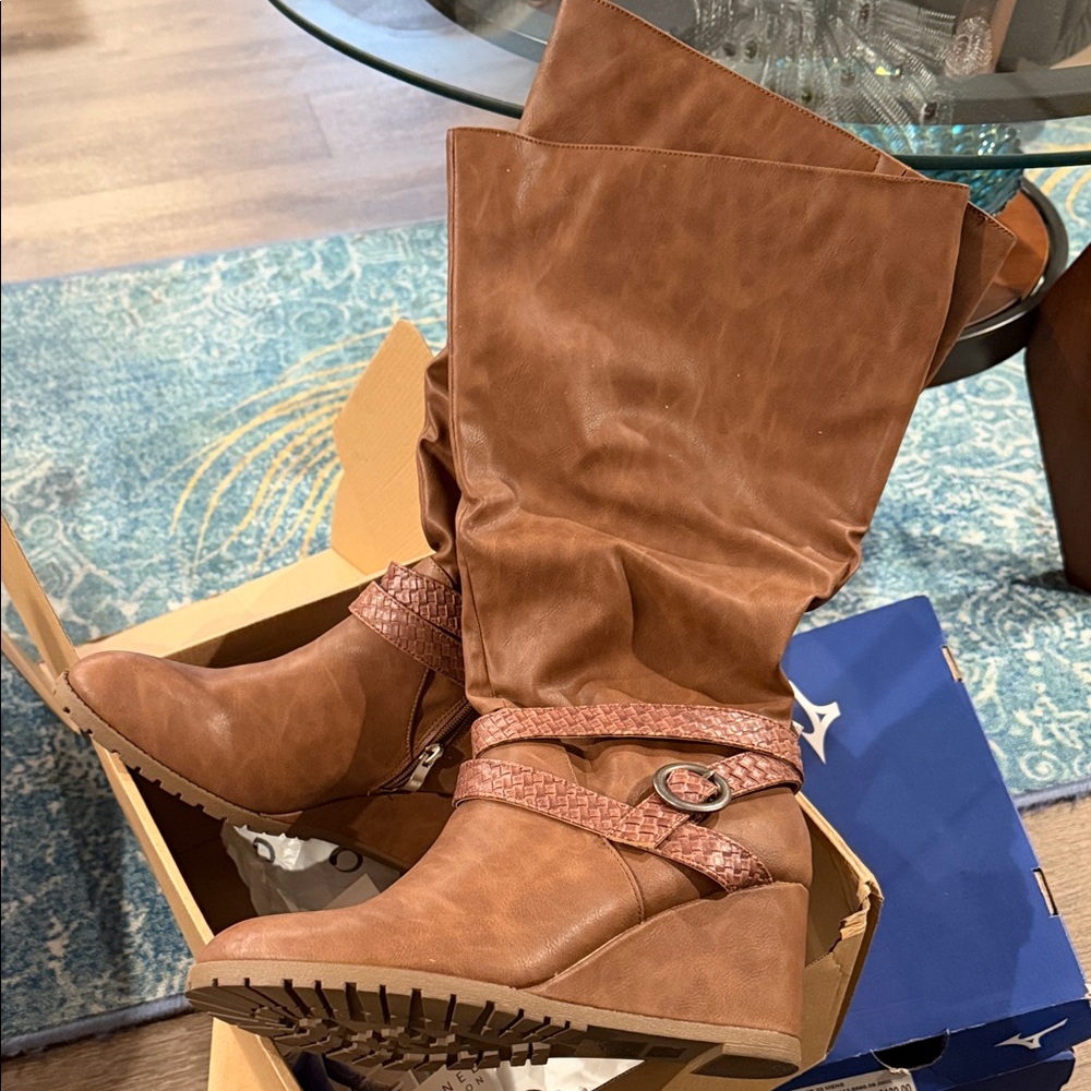 Journee Collection Tan Heeled Boots